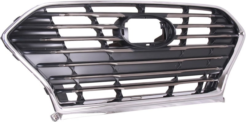 Torcia TYG Front Grille Fit for 2018-2019 Hyundai Sonata w/o Intelligent Cruise Cont Std Type Bumper with Chrome Frame, OE Style Replacement Non-Active Exterior Grille, Replaces 86350-C2AA0 HY1200217 - Image 4